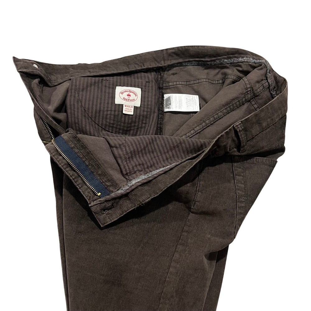 Brooks Brothers Pants Mens 34x34 Brown Corduroy Red Fleece Straight Leg
